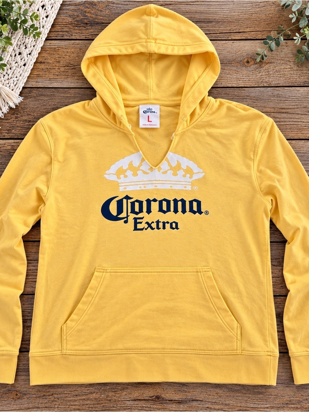 Corona Extra Yellow Pullover Hoodie with Crown Logo 614